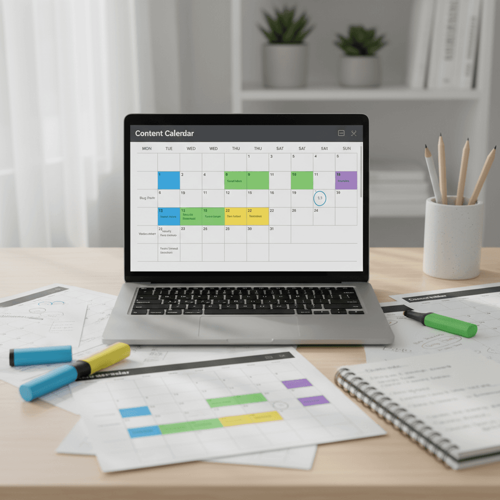 Content calendar organized and scheduled for the month