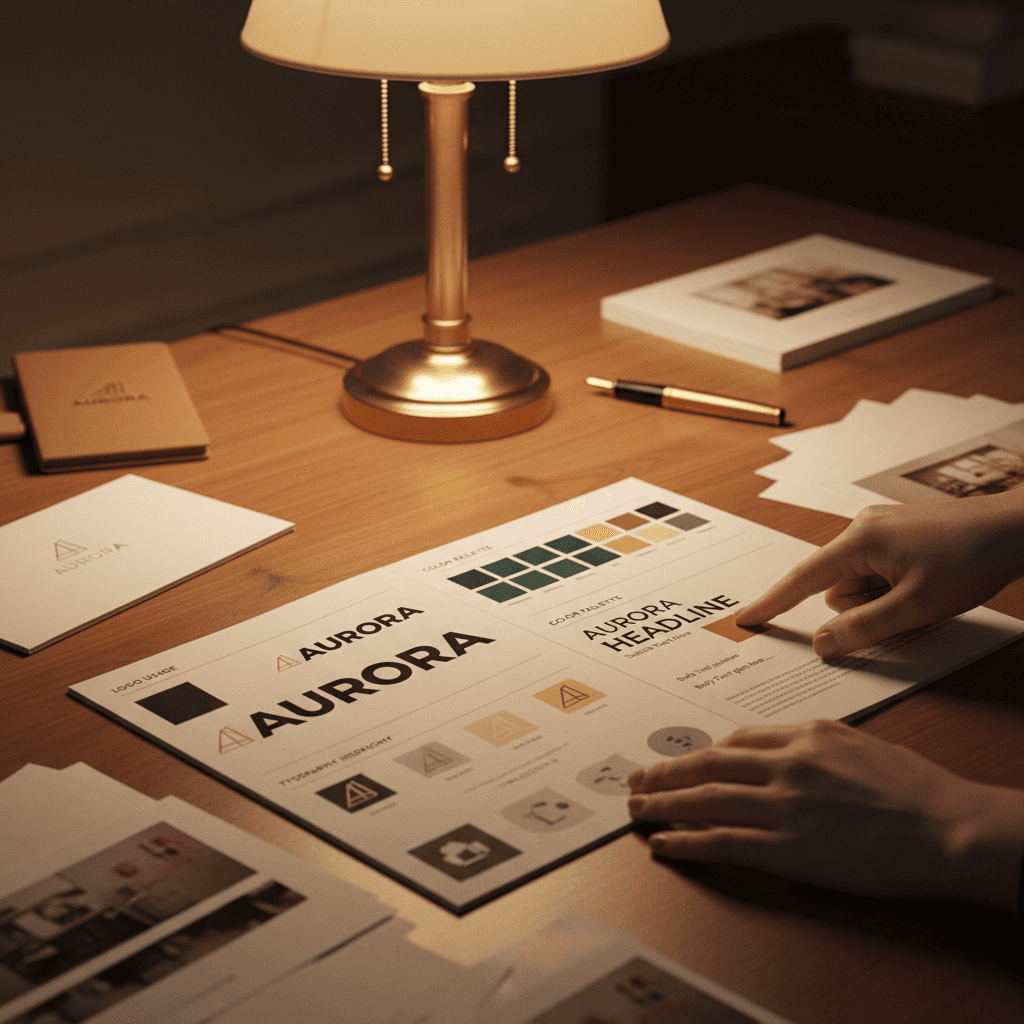 Brand guidelines showing visual identity alignment